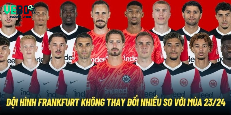 Đội hình Frankfurt không thay đổi nhiều so với mùa 23/24